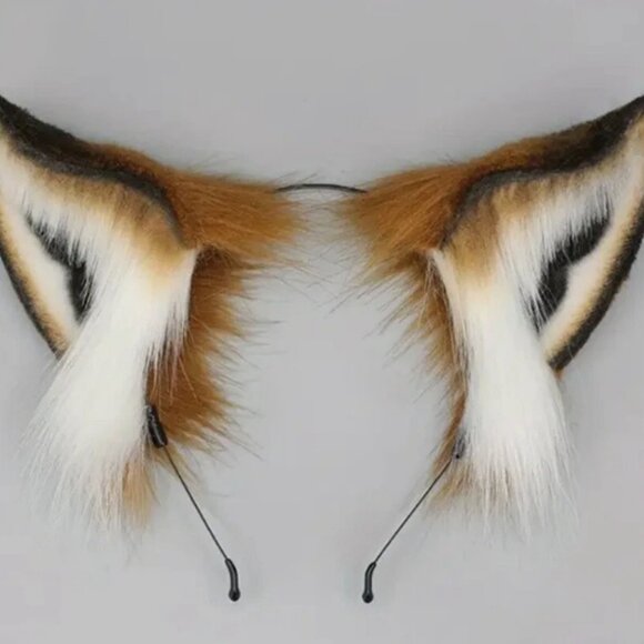 Fluffy Faux Fur Fox Ears Cute Costume Headband Realistic NEW - Picture 1 of 5